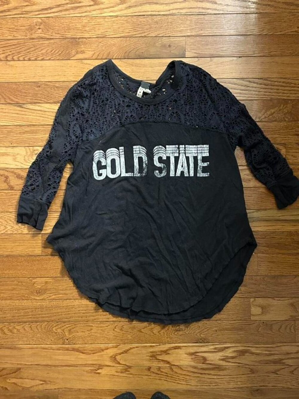 Free People Women's Black and Grey cut out top size xs